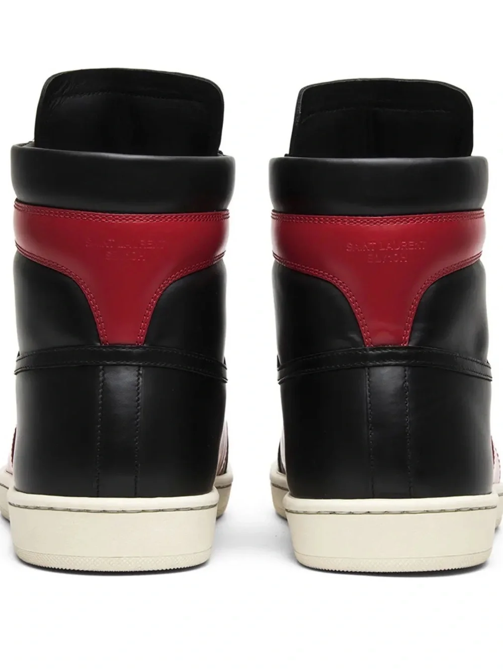 Saint Laurent Black and Red High-Top Sneakers